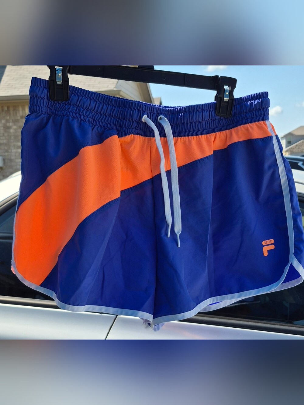 Fila Women's Royal Blue and Orange Athletic Shorts